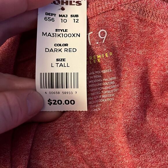 Apt 9 men’s large tall NWT red t shirt - 2968 - Picture 4 of 4